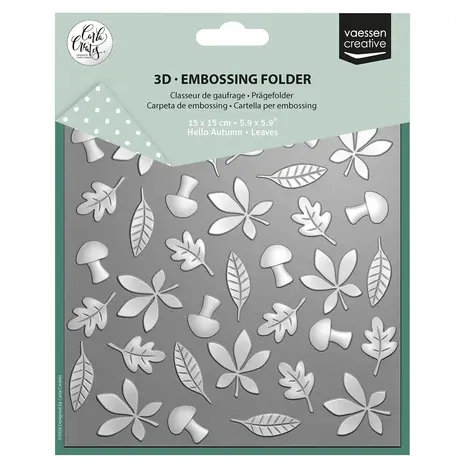 Vaessen Creative Hello Autumn 6x6 Inch Embossing Folder Leaves by Carla Creates (CAR0509) Vaessen Creative Hello Autumn 6x6 Inch Embossing Folder Leaves by Carla Creates (CAR0509)