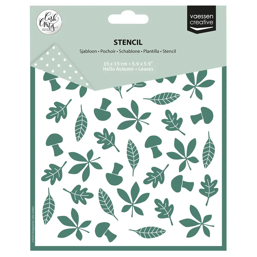 Vaessen Creative Hello Autumn 6x6 Inch Stencil Leaves by Carla Creates (CAR0510) Vaessen Creative Hello Autumn 6x6 Inch Stencil Leaves by Carla Creates (CAR0510)