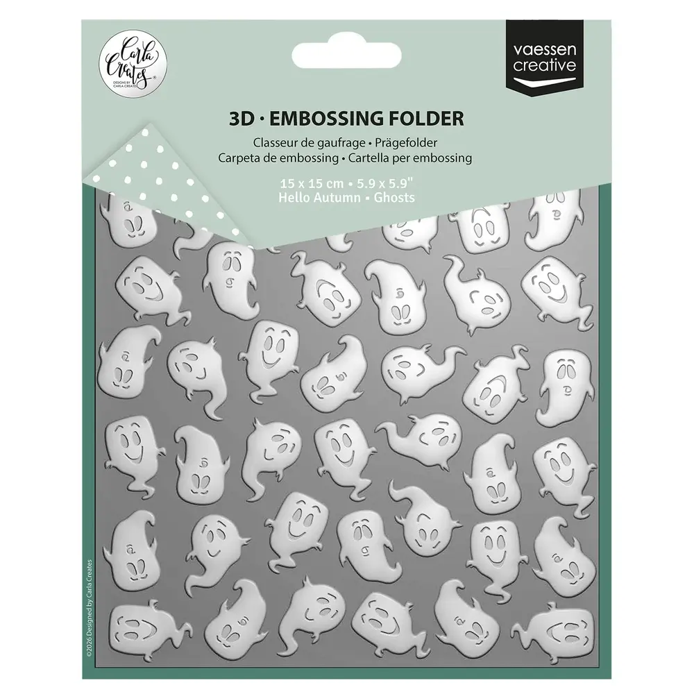 Vaessen Creative Hello Autumn 6x6 Inch Embossing Folder Ghosts by Carla Creates (CAR0511)