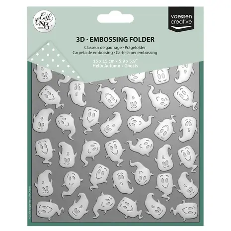 Vaessen Creative Hello Autumn 6x6 Inch Embossing Folder Ghosts by Carla Creates (CAR0511)