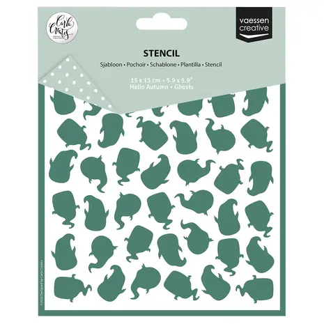 Vaessen Creative Hello Autumn 6x6 Inch Stencil Ghosts by Carla Creates (CAR0512)