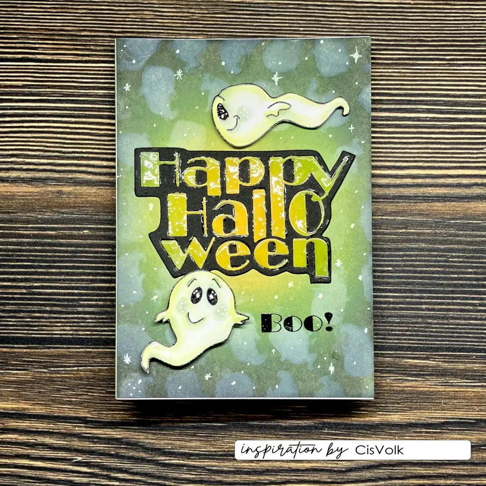 Vaessen Creative Hello Autumn 6x6 Inch Stencil Ghosts by Carla Creates (CAR0512)