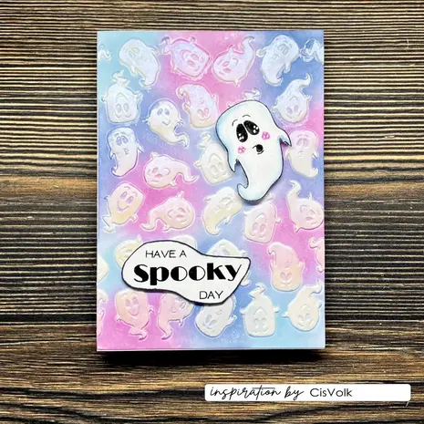 Vaessen Creative Hello Autumn 6x6 Inch Stencil Ghosts by Carla Creates (CAR0512)