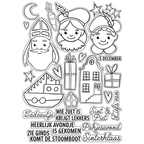 Vaessen Creative Sinterklaas A6 Clear Stamp Set Sinterklaas (3625-0401)