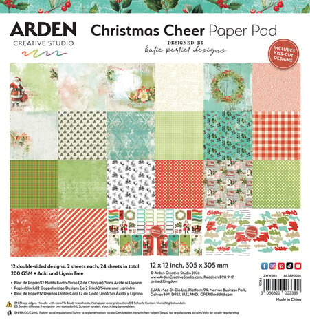 Arden Creative Studio Christmas Cheer 12x12 Inch Paper Pad (ACSPP0026) Arden Creative Studio Christmas Cheer 12x12 Inch Paper Pad (ACSPP0026)