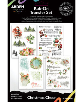 Arden Creative Studio Christmas Cheer 6x8 Inch Rub-On Transfer Set (ACSRO0011) Arden Creative Studio Christmas Cheer 6x8 Inch Rub-On Transfer Set (ACSRO0011)