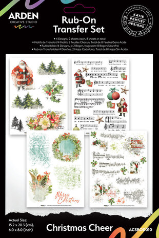 Arden Creative Studio Christmas Cheer 6x8 Inch Rub-On Transfer Set (ACSRO0011) Arden Creative Studio Christmas Cheer 6x8 Inch Rub-On Transfer Set (ACSRO0011)