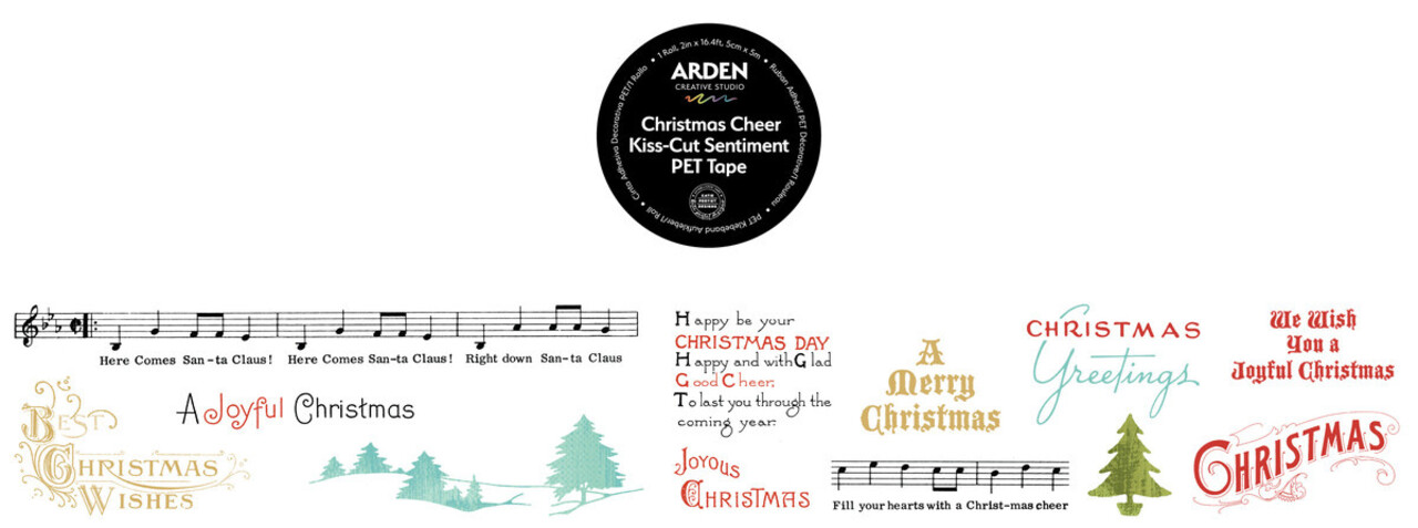 Arden Creative Studio Christmas Cheer Sentiment Kiss-Cut PET Tape (ACSCT0008) Arden Creative Studio Christmas Cheer Sentiment Kiss-Cut PET Tape (ACSCT0008)
