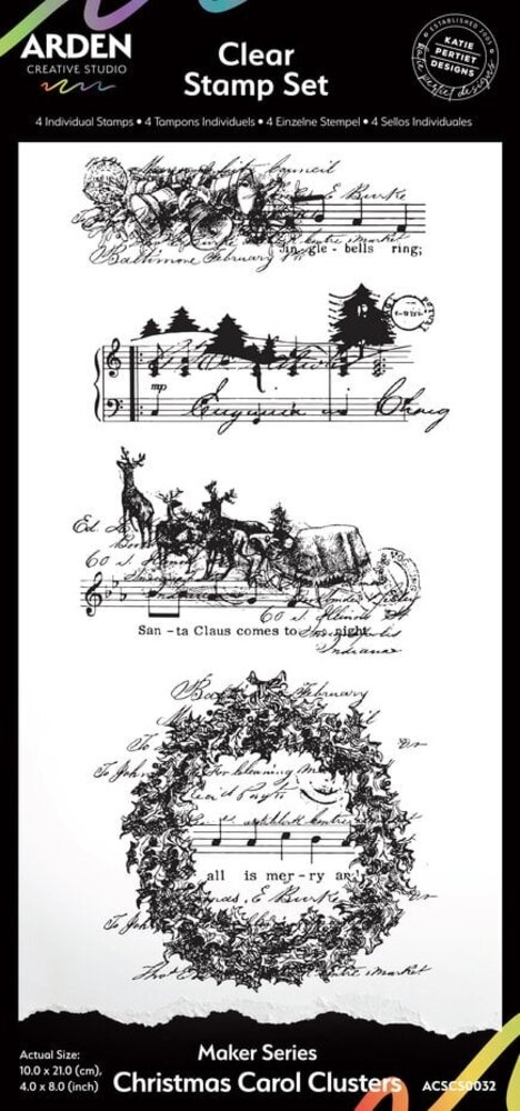 Arden Creative Studio Christmas Cheer Christmas Carol Clusters 4x8 Inch Clear Stamp Set (ACSCD0032) Arden Creative Studio Christmas Cheer Christmas Carol Clusters 4x8 Inch Clear Stamp Set (ACSCD0032)