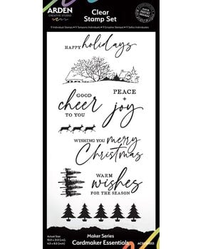 Arden Creative Studio Christmas Cheer Cardmaker Essentials 4x8 Inch Clear Stamp Set (ACSCD0033) Arden Creative Studio Christmas Cheer Cardmaker Essentials 4x8 Inch Clear Stamp Set (ACSCD0033)