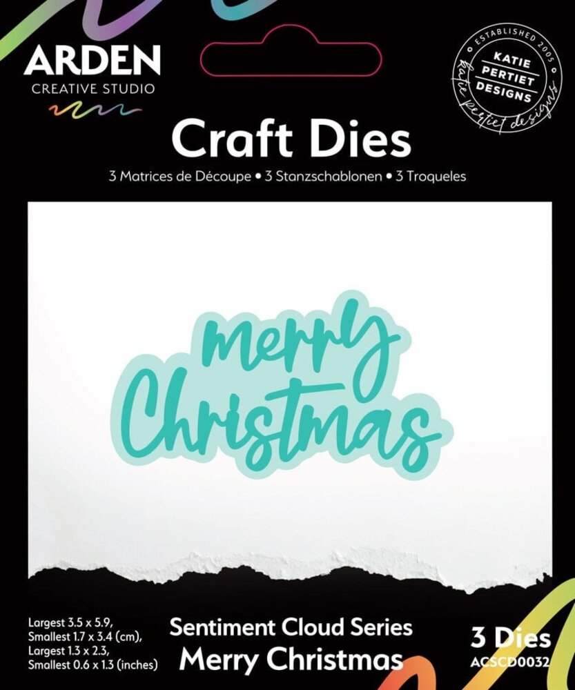 Arden Creative Studio Christmas Cheer Sentiment Cloud Merry Christmas Die Set (ACSCD0032) Arden Creative Studio Christmas Cheer Sentiment Cloud Merry Christmas Die Set (ACSCD0032)