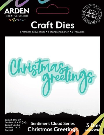 Arden Creative Studio Christmas Cheer Sentiment Cloud Christmas Greetings Die Set (ACSCD0033) Arden Creative Studio Christmas Cheer Sentiment Cloud Christmas Greetings Die Set (ACSCD0033)