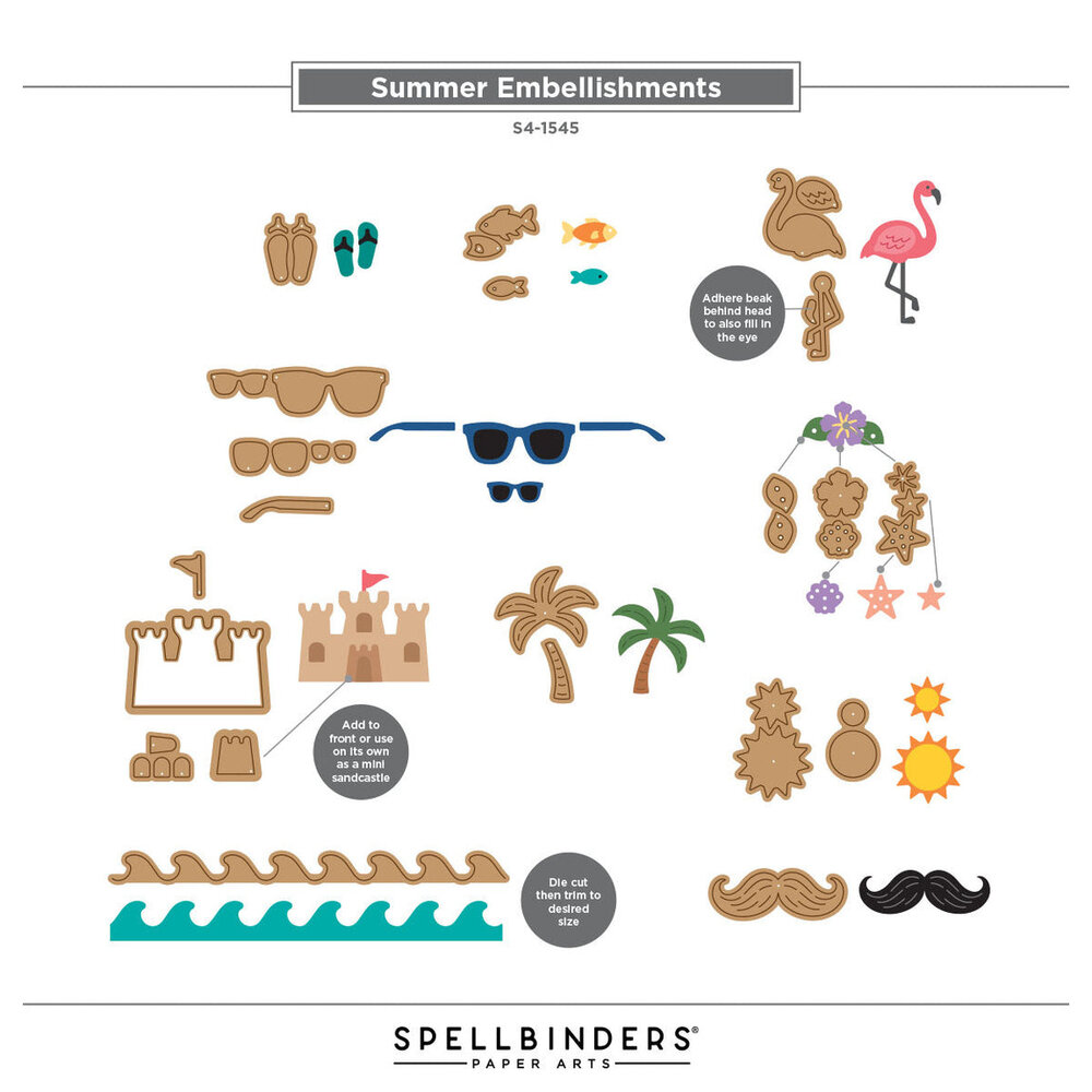 Spellbinders 3D Felt Décor Summer Embellishments Dies (S4-1545)