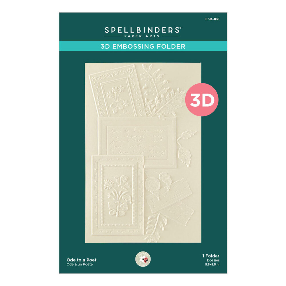 Spellbinders Serenity Garden Ode to a Poet 3D Embossing Folder (E3D-168) Spellbinders Serenity Garden Ode to a Poet 3D Embossing Folder (E3D-168)