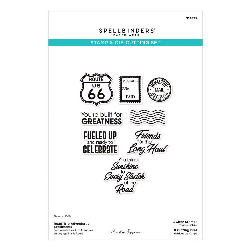 Spellbinders Classic Road Legends 2.0 Road Trip Adventures Sentiments Stamp & Die Set (SDS-229)