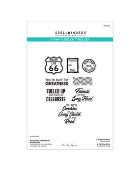 Spellbinders PRE-ORDER Classic Road Legends 2.0 Road Trip Adventures Sentiments Stamp & Die Set (SDS-229)