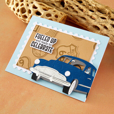 Spellbinders Classic Road Legends 2.0 Road Trip Adventures Sentiments Stamp & Die Set (SDS-229)