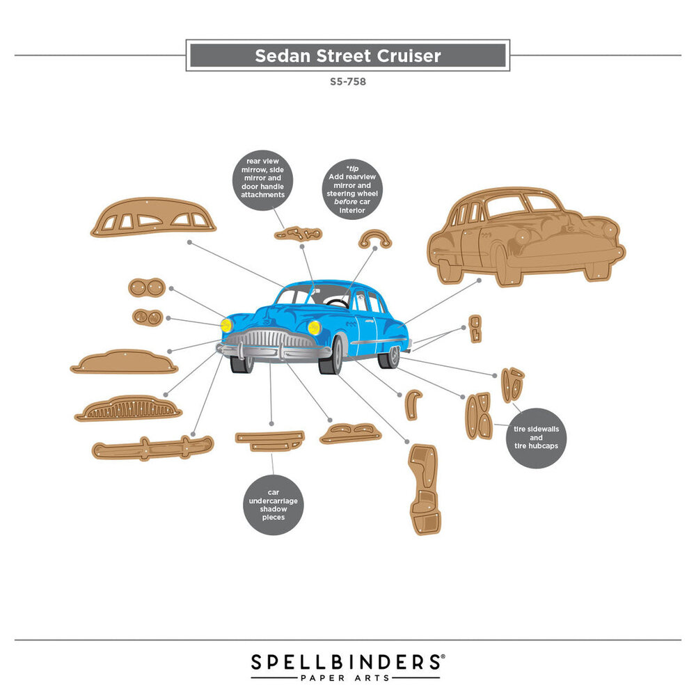 Spellbinders Classic Road Legends 2.0 Sedan Street Cruiser Dies (S5-758)