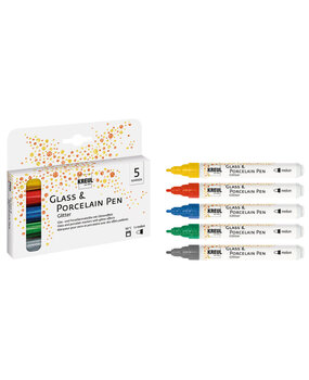 KREUL Glass & Porcelain Pen Glitter (5pcs) (16530)