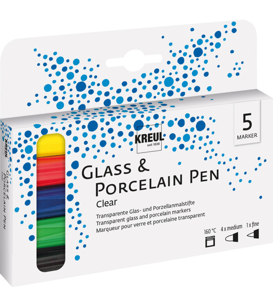KREUL Glass & Porcelain Pen Clear (5pcs) (42650)