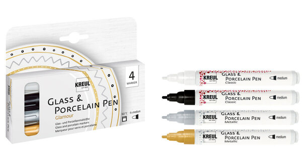 KREUL Glass & Porcelain Pen Glamour (4pcs) (16431)