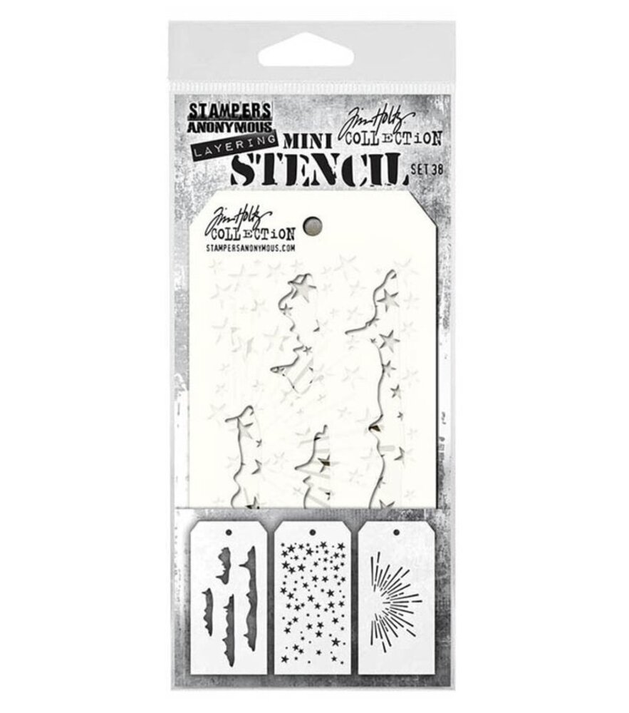 Stampers Anonymous Tim Holtz Mini Layering Stencil Set 38 (THMST038)