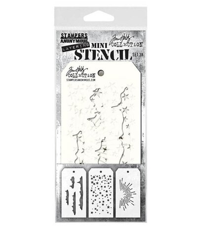 Stampers Anonymous Tim Holtz Mini Layering Stencil Set 38 (THMST038)