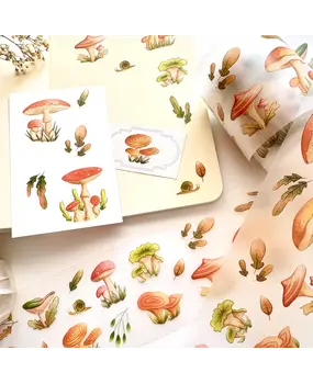 Nikki Dotti PET Tape 50mm Colorful Mushrooms (Kiss Cut)