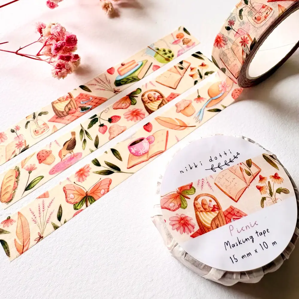 Nikki Dotti Washi Tape 15mm Picnic