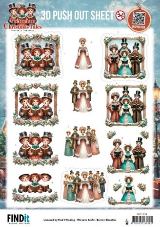 Berrie's Beauties Victorian Christmas Tales 3D Push Out A Christmas Serenade (SB11139)