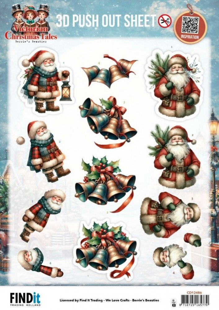 Berrie's Beauties Victorian Christmas Tales 3D Push Out Timeless Christmas Bells (SB11140)
