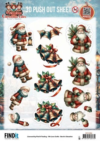 Berrie's Beauties Victorian Christmas Tales 3D Push Out Timeless Christmas Bells (SB11140)