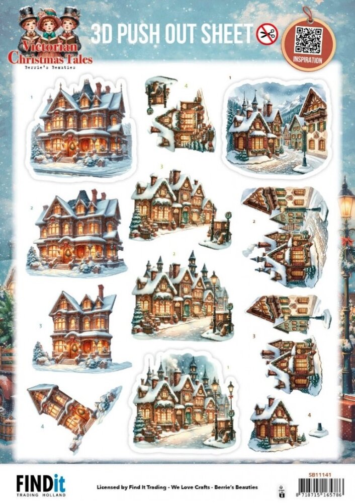 Berrie's Beauties Victorian Christmas Tales 3D Push Out Home For Christmas (SB11141)