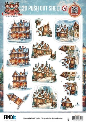 Berrie's Beauties Victorian Christmas Tales 3D Push Out Home For Christmas (SB11141)