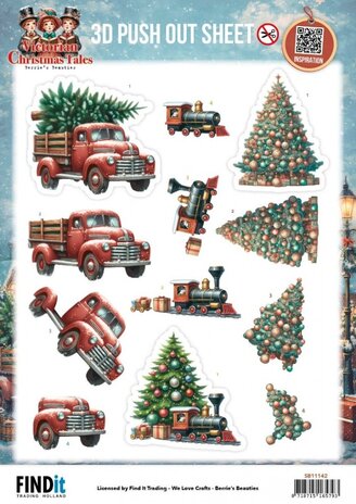 Berrie's Beauties Victorian Christmas Tales 3D Push Out Underneath The Christmas Tree (SB11142)