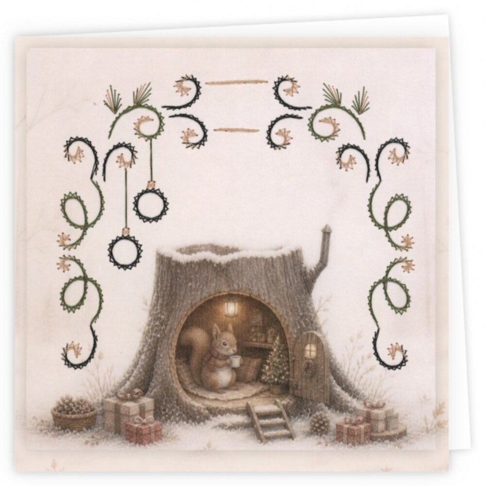 Find It Trading Stitch and Do Embroidery Cards Christmas Squirrel (STDOPP040)