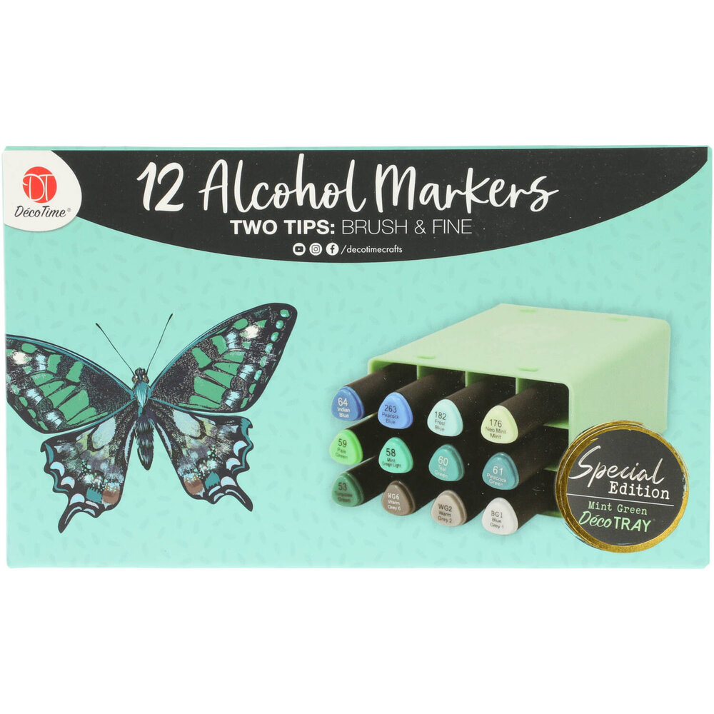 DécoTime SPECIAL EDITION 12 Alcohol Markers Mint Green (3005439)