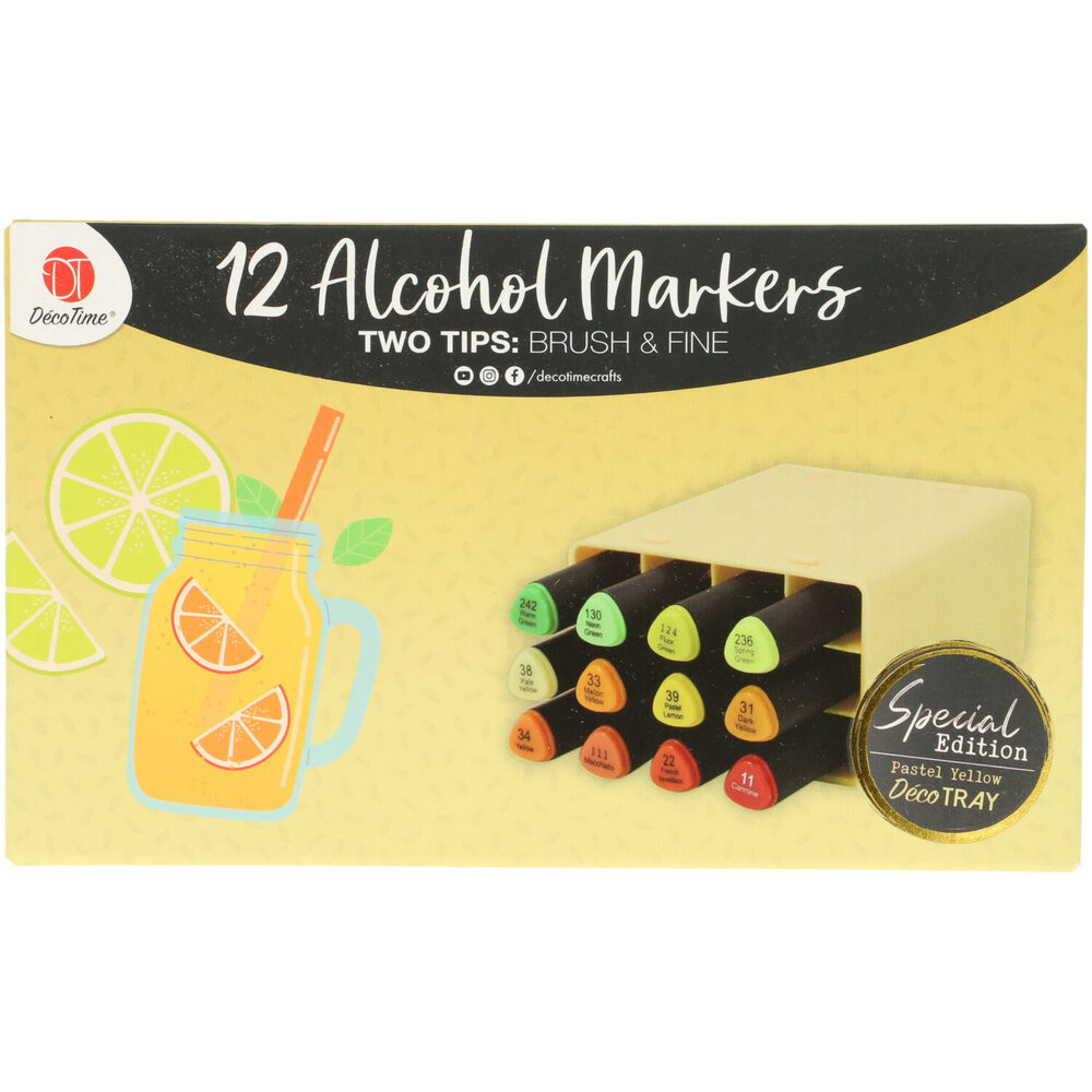 DécoTime SPECIAL EDITION 12 Alcohol Markers Pastel Yellow (3005439)