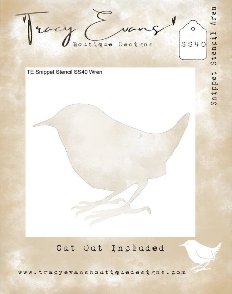 Tracy Evans Wren 4x4 Inch Snippet Stencil (SS040)