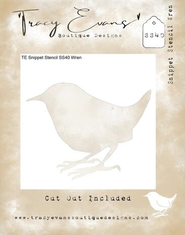 Tracy Evans Wren 4x4 Inch Snippet Stencil (SS040)