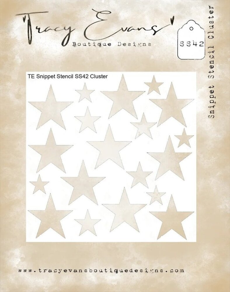 Tracy Evans Cluster 4x4 Inch Snippet Stencil (SS042)