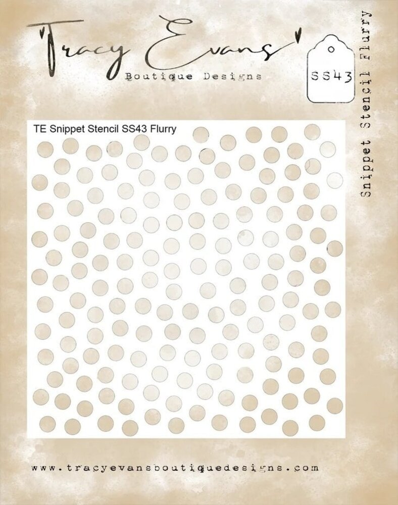 Tracy Evans Flurry 4x4 Inch Snippet Stencil (SS043)