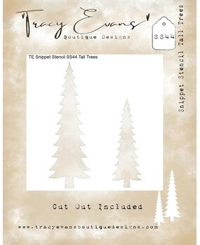Tracy Evans Tall Trees 4x4 Inch Snippet Stencil (SS044)