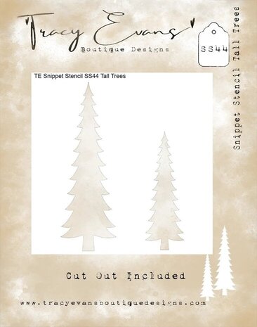 Tracy Evans Tall Trees 4x4 Inch Snippet Stencil (SS044)