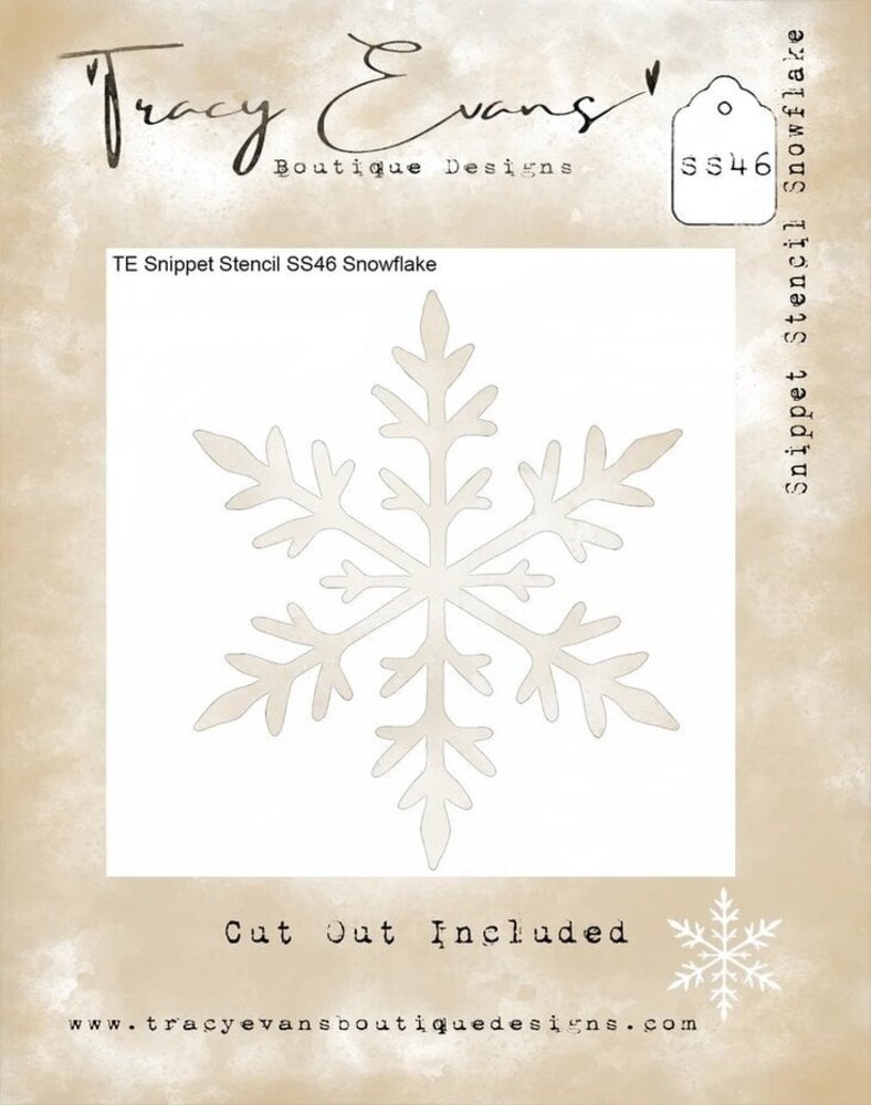 Tracy Evans Snowflake 4x4 Inch Snippet Stencil (SS046)