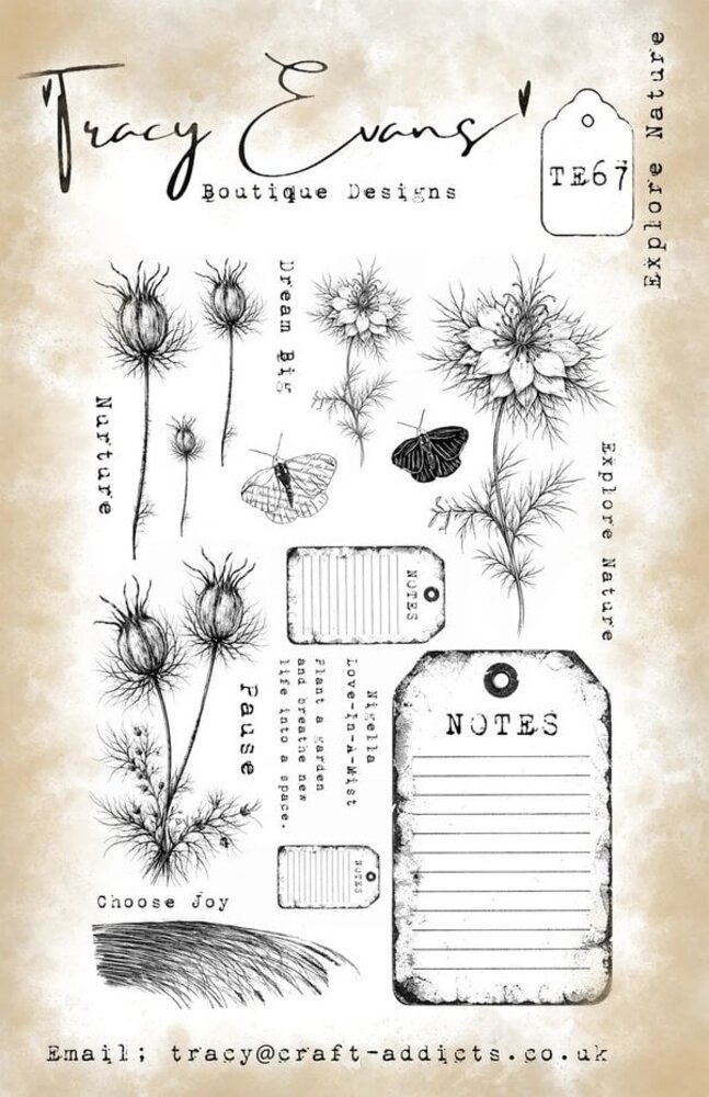 Tracy Evans Explore Nature A5 Clear Stamp (TE067)