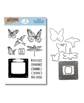 Elizabeth Craft Designs Beautifully Worn Stamp & Dies Where Wings Wander (CSD456) Elizabeth Craft Designs Beautifully Worn Stamp & Dies Where Wings Wander (CSD456)