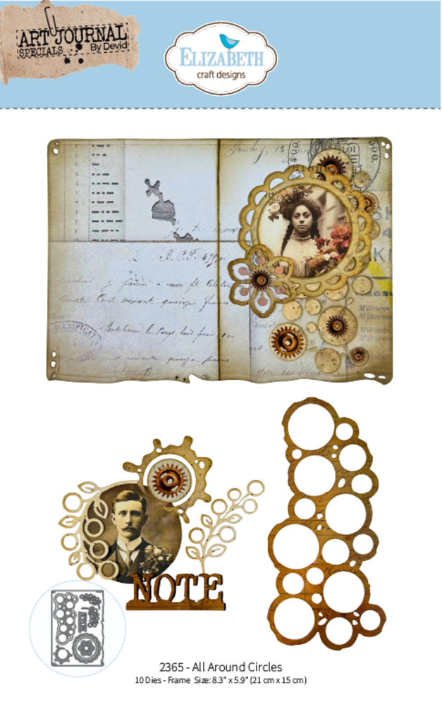 Elizabeth Craft Designs Beautifully Worn Dies All Around Circles (2365)