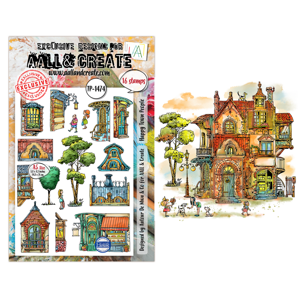 AALL and Create Clear Stamp Set A5 Happy Town People (AALL-TP-1474) AALL and Create Clear Stamp Set A5 Happy Town People (AALL-TP-1474)