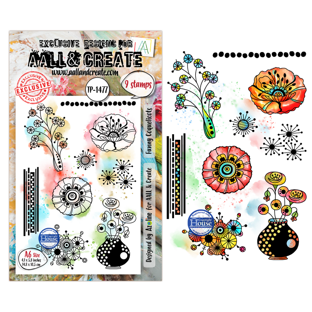 AALL and Create Clear Stamp Set A6 Funny Coquelicots (AALL-TP-1477) AALL and Create Clear Stamp Set A6 Funny Coquelicots (AALL-TP-1477)